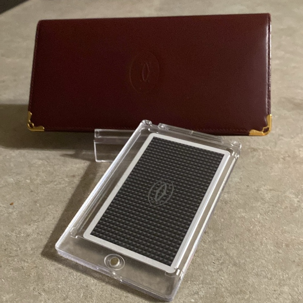Cartier Authentic Vintage Bifold Wallet - authentication card & playing card